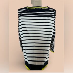 Tommy Hilfiger Navy and White Striped Top